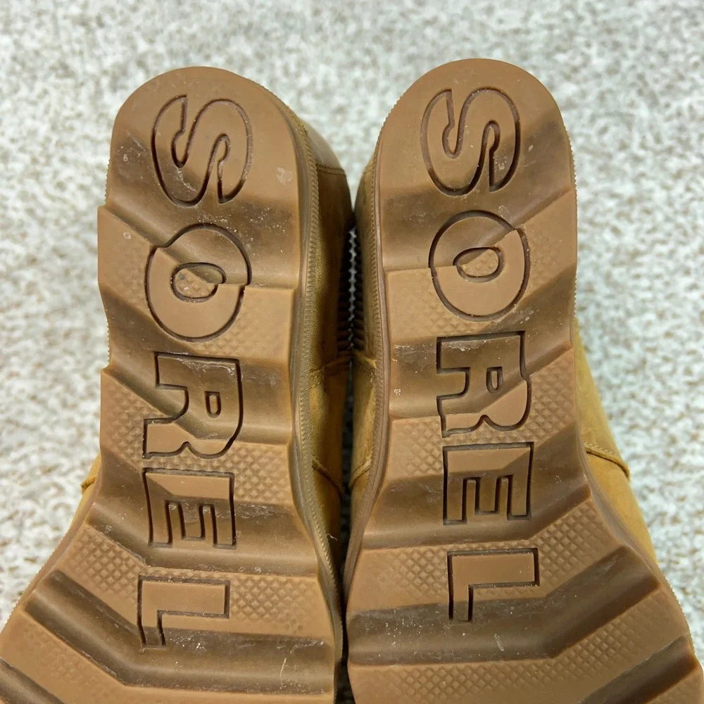 Sorel Boots Womens Size 8.5 Tan Casual Joan of Arctic Wedge II Chelsea Leather